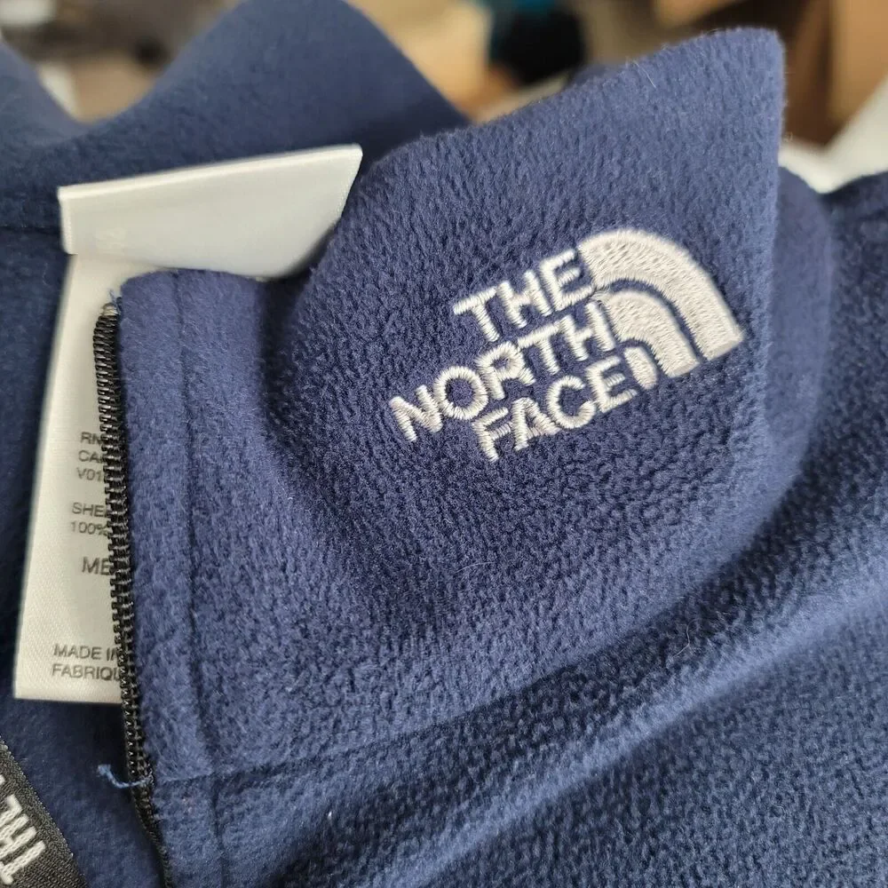 The North Face Mens Fleece Jacket Blue Large 1/4 Zip